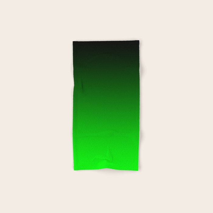 Black Lime Green Neon Nights Ombre Bath Towel Gallery Image 1