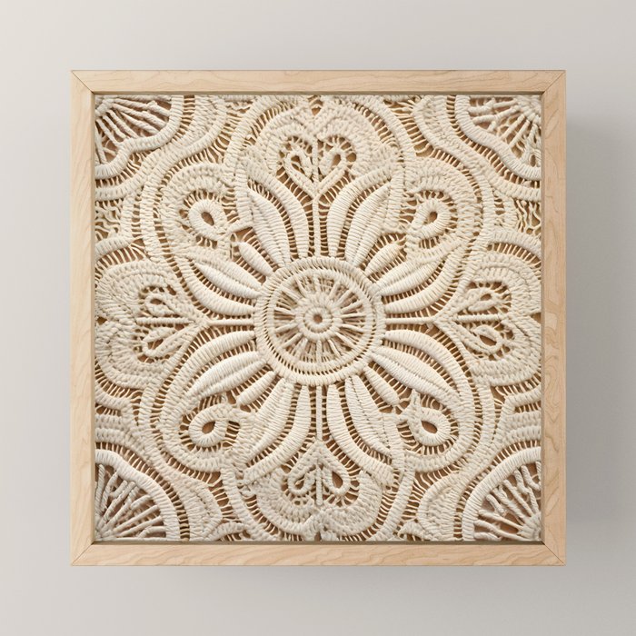 Boho Chic Macrame Mandala Mini Art Print Gallery Image 1
