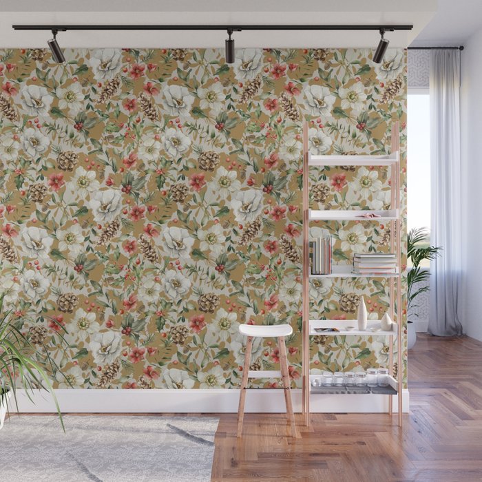 Winter flowers WP1 Wall Mural Gallery Image 1