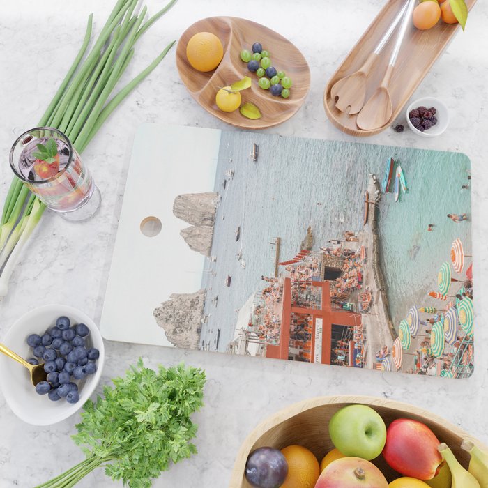 Capri Island Summer Photo | Bagni di Maria Beach Club Art Print | Italy Landscape Travel Photography Cutting Board Gallery Image 2
