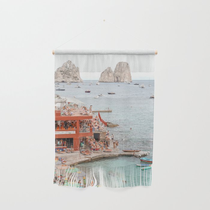 Capri Island Summer Photo | Bagni di Maria Beach Club Art Print | Italy Landscape Travel Photography Wall Hanging Gallery Image 1