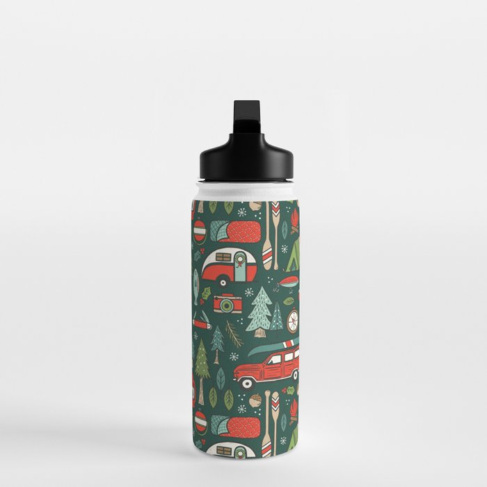 Seasons Greetings - Camping Christmas Water Bottle Gallery Image 3
