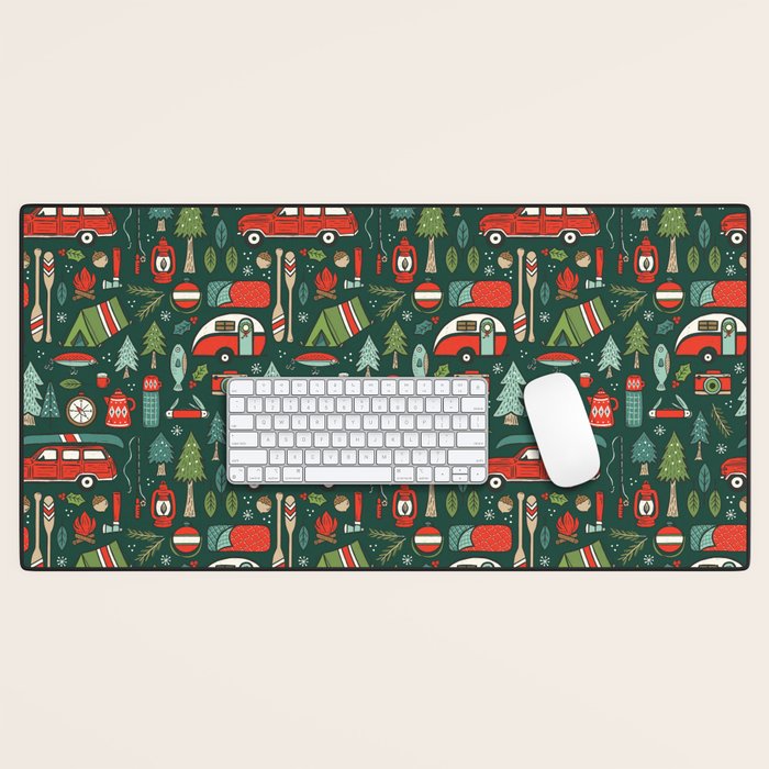 Seasons Greetings - Camping Christmas Desk Mat Gallery Image 1