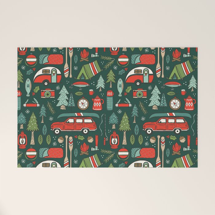 Seasons Greetings - Camping Christmas Welcome Mat Gallery Image 1