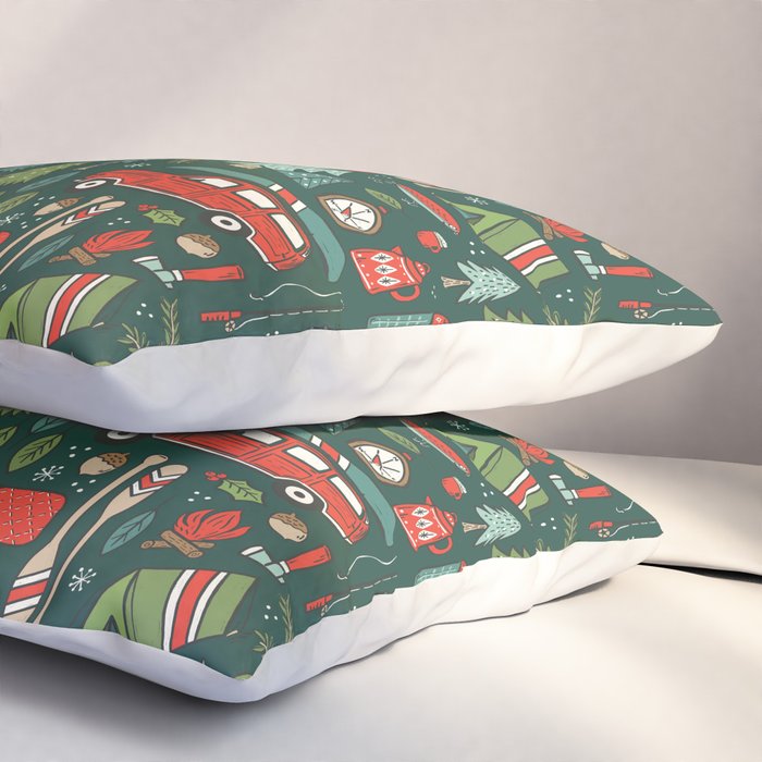 Seasons Greetings - Camping Christmas Pillow Sham Gallery Image 3