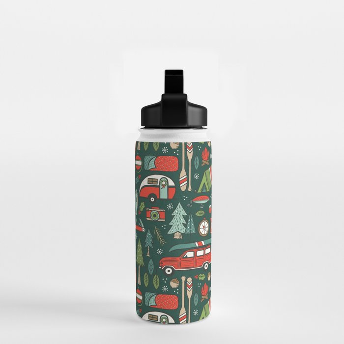 Seasons Greetings - Camping Christmas Water Bottle Gallery Image 2