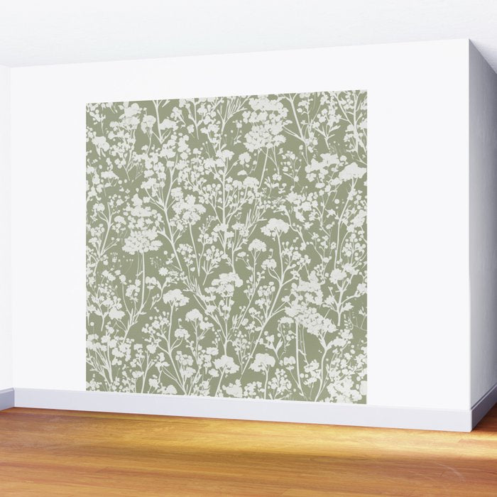 Sage Bloom in Floral Wall Mural Gallery Image 2