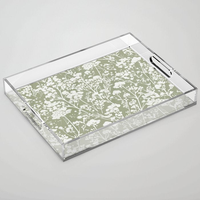 Sage Bloom in Floral Acrylic Tray Gallery Image 1