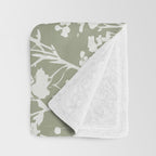 Sage Bloom in Floral Throw Blanket Gallery Image 3