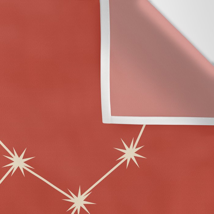 Virgo Zodiac Star Constellation Line Art Red Wall Tapestry Gallery Image 3