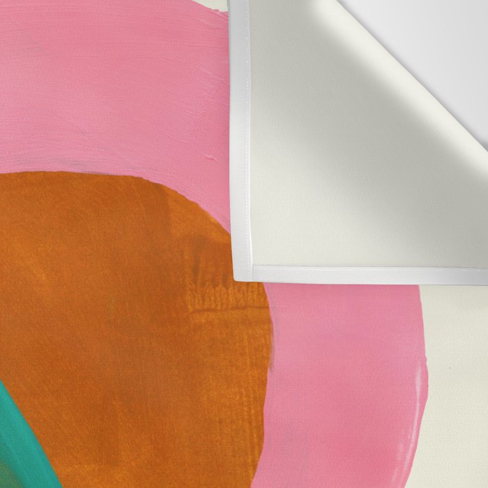 Ochre Pink Marine Green Fun Colorful Mid Century Modern Abstract Painting Shapes Pattern Wall Tapestry Gallery Image 3