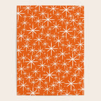 Twinkling Starbursts Mid Century Modern Pattern in Orange and White Poster Gallery Image 4