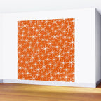 Twinkling Starbursts Mid Century Modern Pattern in Orange and White Wall Mural Gallery Image 2