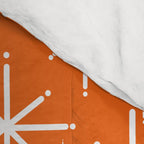 Twinkling Starbursts Mid Century Modern Pattern in Orange and White Comforter Gallery Image 4