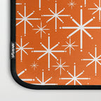 Twinkling Starbursts Mid Century Modern Pattern in Orange and White Laptop Sleeve Gallery Image 3