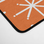 Twinkling Starbursts Mid Century Modern Pattern in Orange and White Desk Mat Gallery Image 4