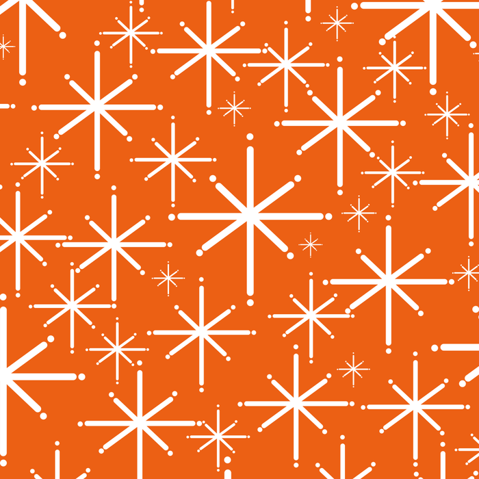 Twinkling Starbursts Mid Century Modern Pattern in Orange and White Coffee Mug Gallery Image 2