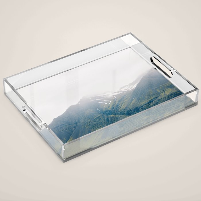 Misty Mountain, Iceland Landscape Photography Acrylic Tray Gallery Image 1