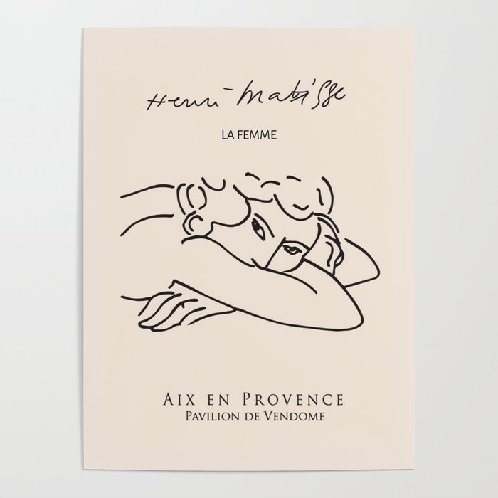 Henri Matisse 'La Femme' Female Nude Figurative Line Art Poster Gallery Image 4