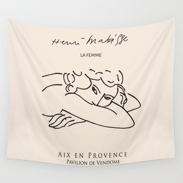 Henri Matisse 'La Femme' Female Nude Figurative Line Art Wall Tapestry Gallery Image 1