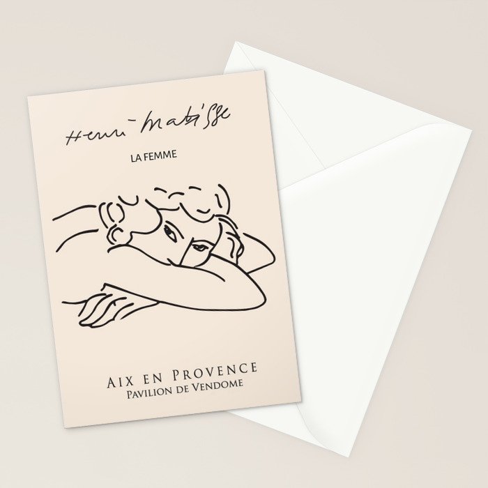 Henri Matisse 'La Femme' Female Nude Figurative Line Art Stationery Card Gallery Image 2