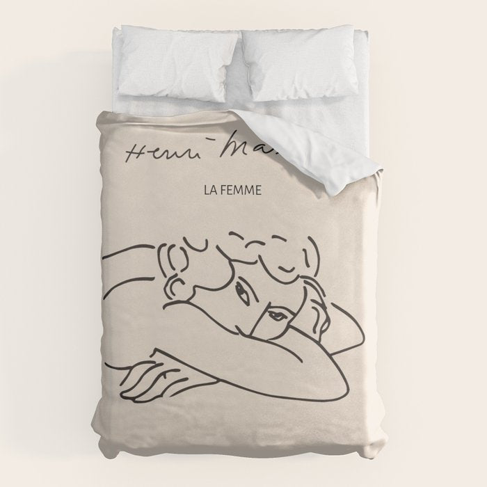 Henri Matisse 'La Femme' Female Nude Figurative Line Art Duvet Cover Gallery Image 1