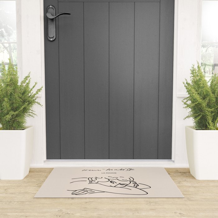Henri Matisse 'La Femme' Female Nude Figurative Line Art Welcome Mat Gallery Image 3