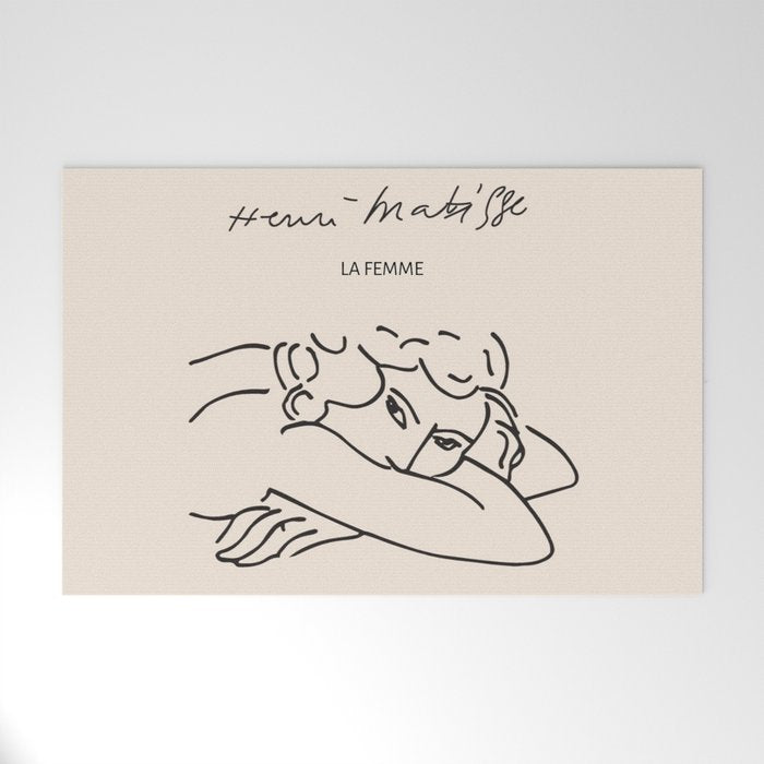 Henri Matisse 'La Femme' Female Nude Figurative Line Art Welcome Mat Gallery Image 1