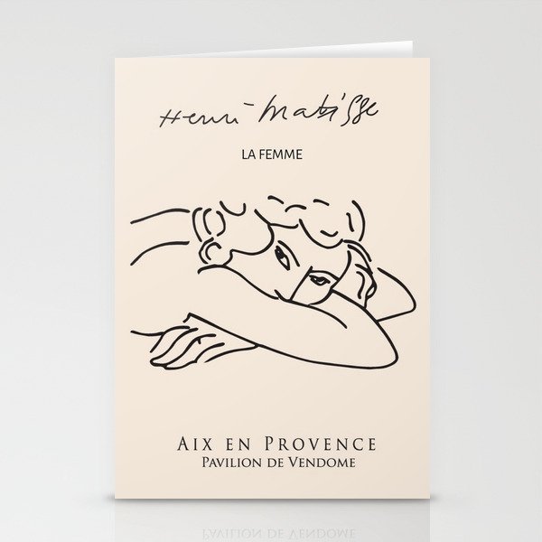 Henri Matisse 'La Femme' Female Nude Figurative Line Art Stationery Card Gallery Image 1