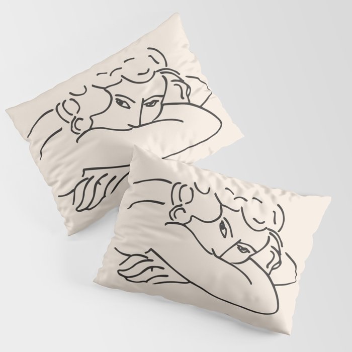 Henri Matisse 'La Femme' Female Nude Figurative Line Art Pillow Sham Gallery Image 1