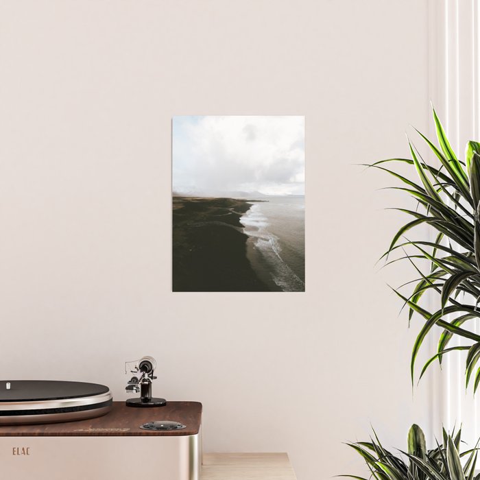 Moody black sand beach in Iceland - Landscape Photography Poster Gallery Image 2