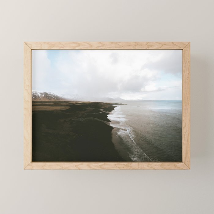 Moody black sand beach in Iceland - Landscape Photography Mini Art Print Gallery Image 1
