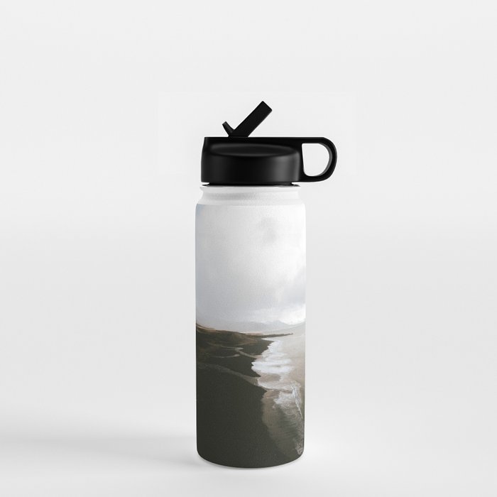 Moody black sand beach in Iceland - Landscape Photography Water Bottle Gallery Image 1