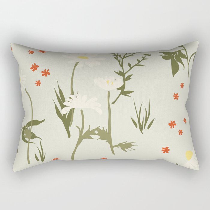 Flower market, Gdansk, Botanical Vintage art Rectangular Pillow Gallery Image 2