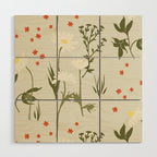 Flower market, Gdansk, Botanical Vintage art Wood Wall Art Gallery Image 1