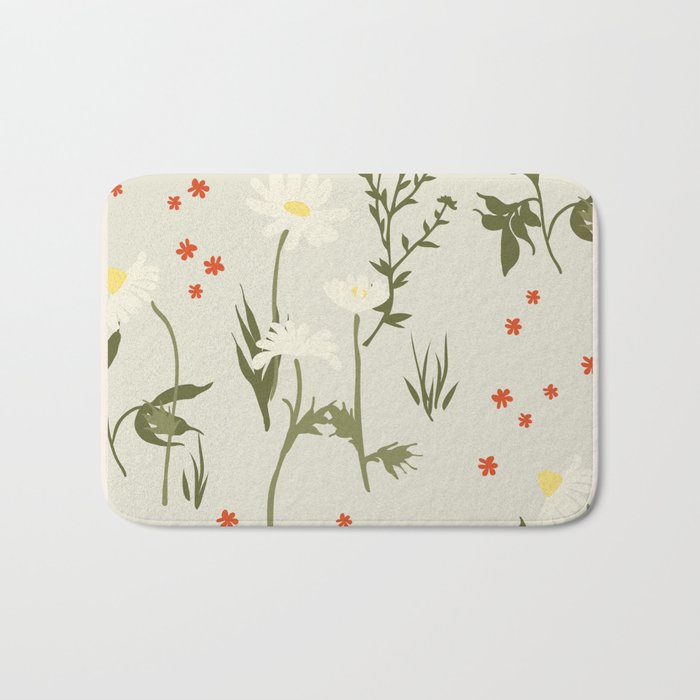 Flower market, Gdansk, Botanical Vintage art Bath Mat Gallery Image 1