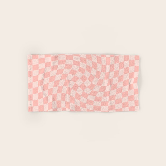 Check VII - Pink Twist â Checkerboard Print Bath Towel Gallery Image 1