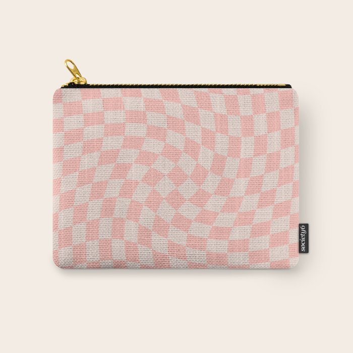 Check VII - Pink Twist â Checkerboard Print Carry All Pouch Gallery Image 1