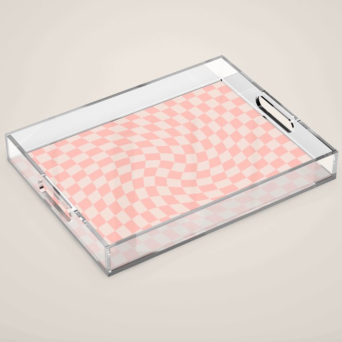 Check VII - Pink Twist â Checkerboard Print Acrylic Tray Gallery Image 1