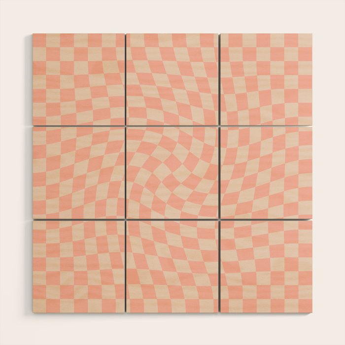 Check VII - Pink Twist â Checkerboard Print Wood Wall Art Gallery Image 1