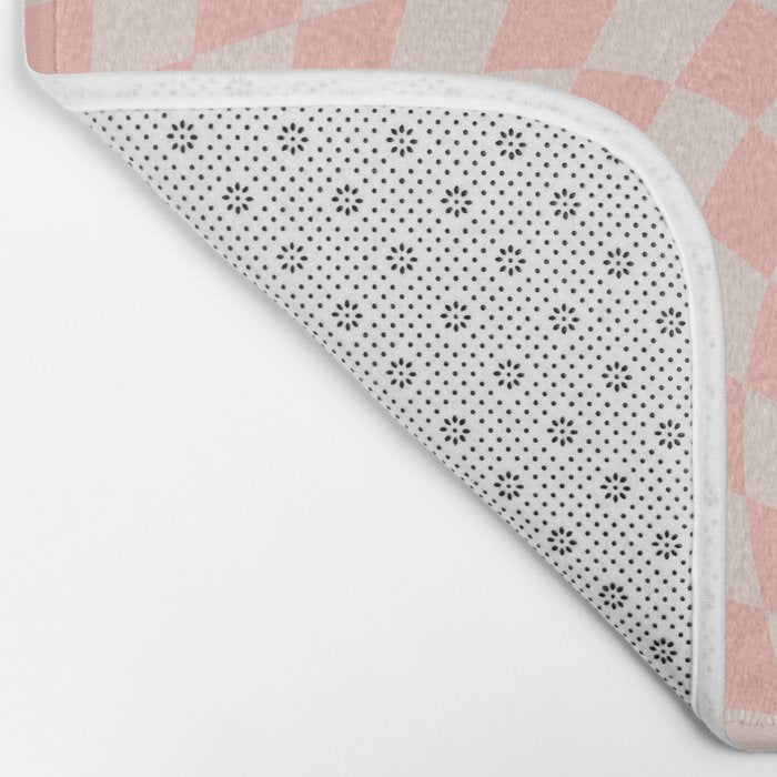 Check VII - Pink Twist â Checkerboard Print Bath Mat Gallery Image 2