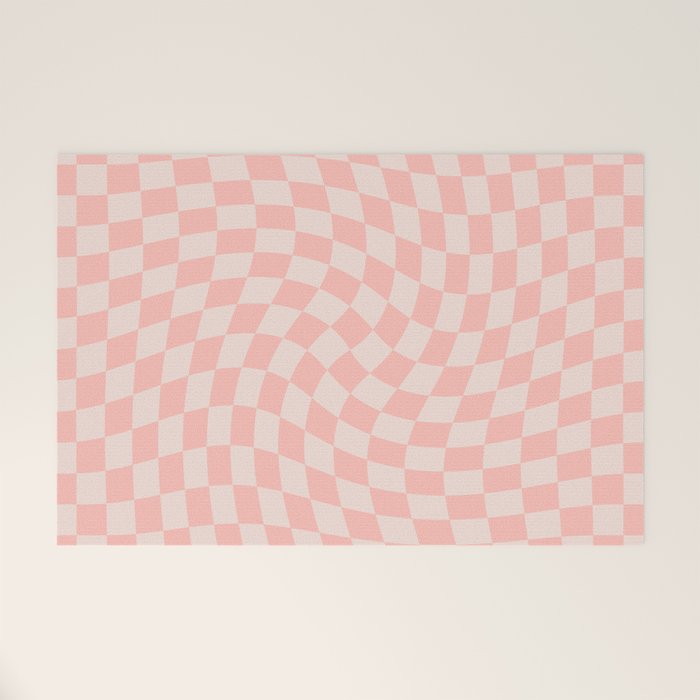 Check VII - Pink Twist â Checkerboard Print Welcome Mat Gallery Image 1