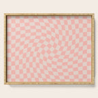 Check VII - Pink Twist â Checkerboard Print Serving Tray Gallery Image 1
