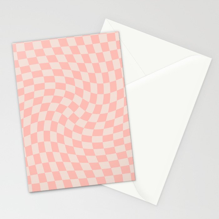 Check VII - Pink Twist â Checkerboard Print Stationery Card Gallery Image 2