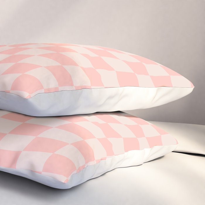 Check VII - Pink Twist â Checkerboard Print Pillow Sham Gallery Image 3