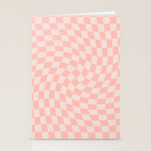 Check VII - Pink Twist â Checkerboard Print Stationery Card Gallery Image 2