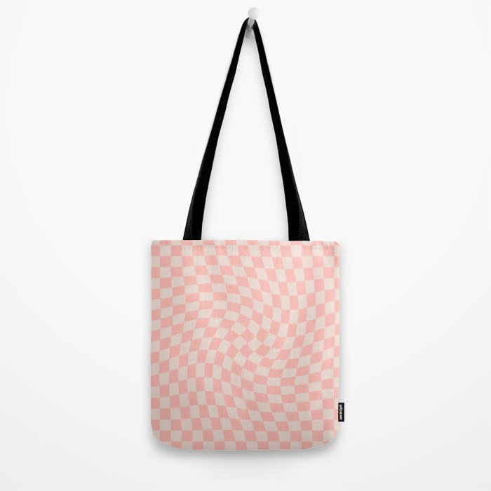 Check VII - Pink Twist â Checkerboard Print Tote Bag Gallery Image 2