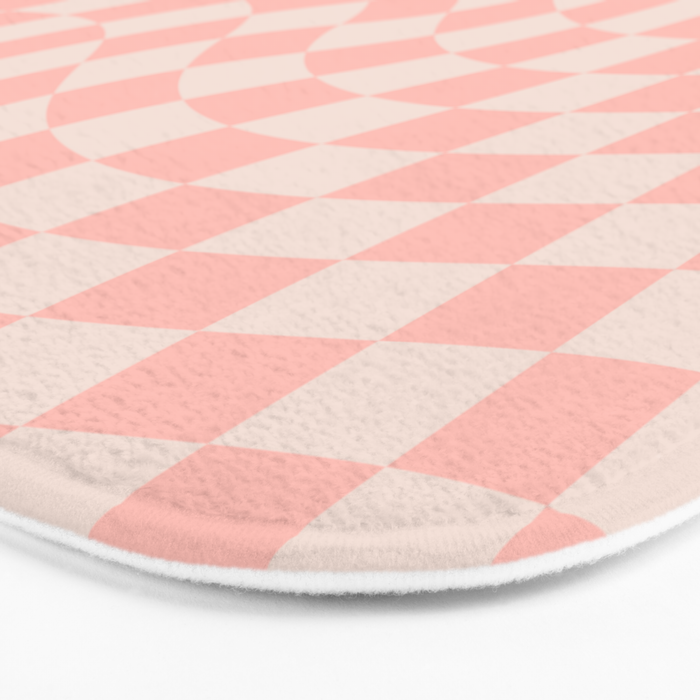 Check VII - Pink Twist â Checkerboard Print Bath Mat Gallery Image 3