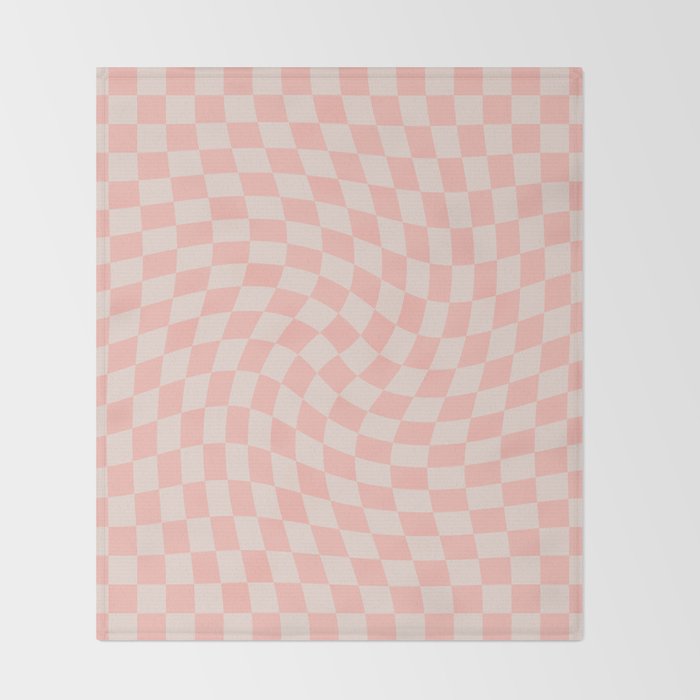 Check VII - Pink Twist â Checkerboard Print Throw Blanket Gallery Image 2