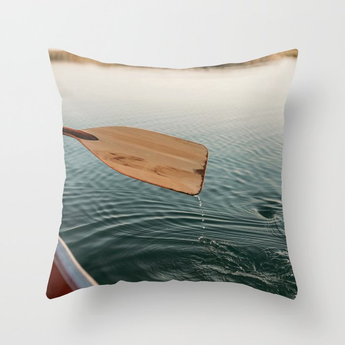 Sunrise Canoe #3 Throw Pillow Gallery Image 1